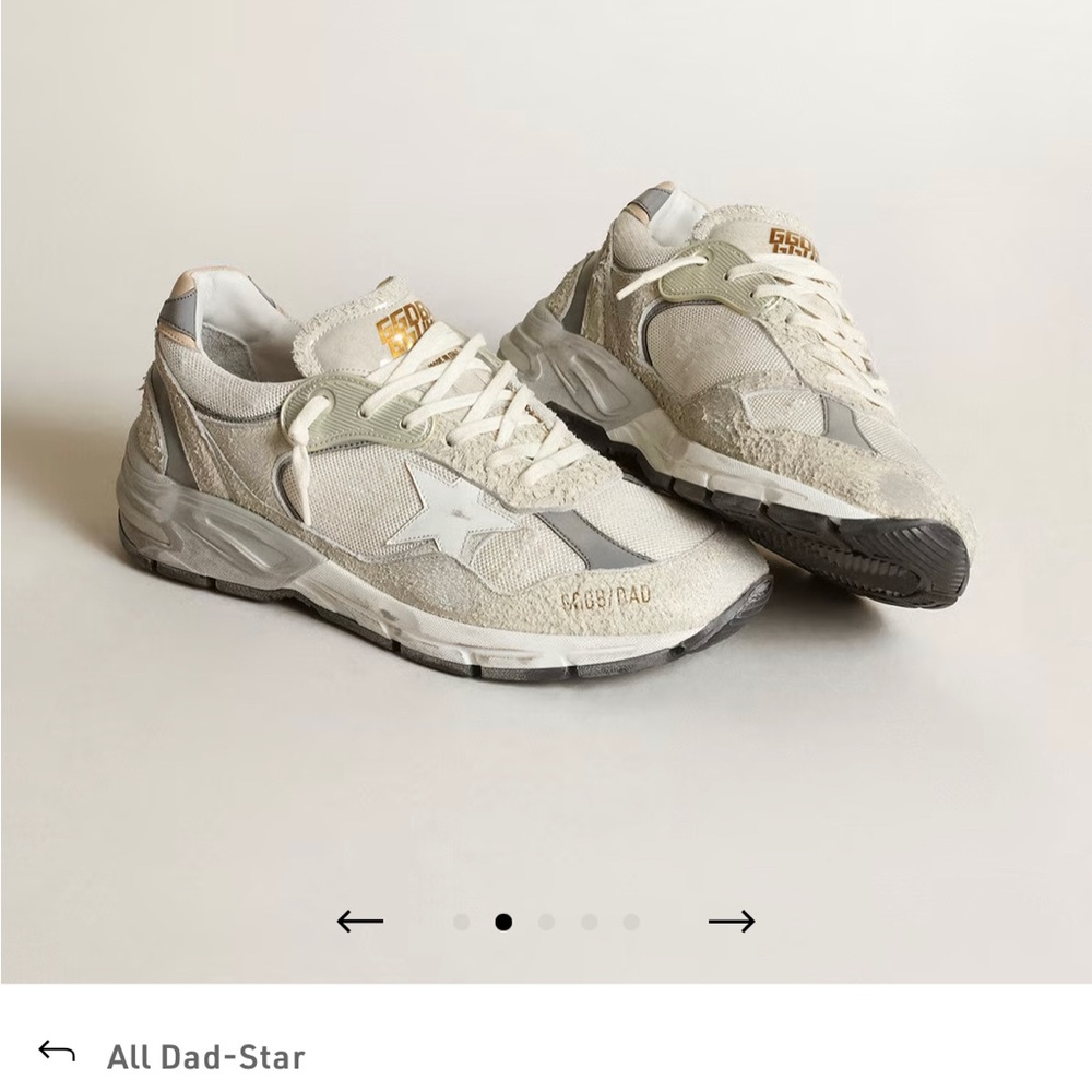 Golden Goose Dad Star White and Gray Suede Size 40